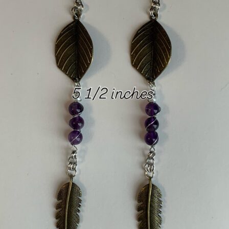 Leaf feather and amethyst