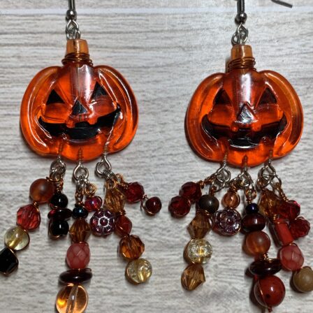 Haunted pumpkin earrings two