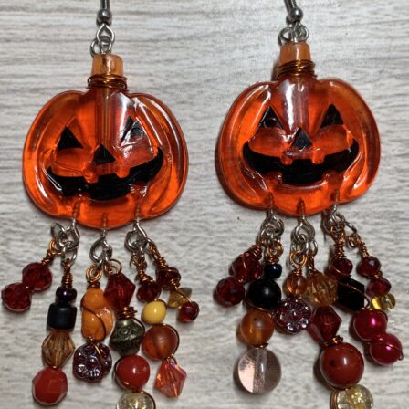 Haunted pumpkin earrings one