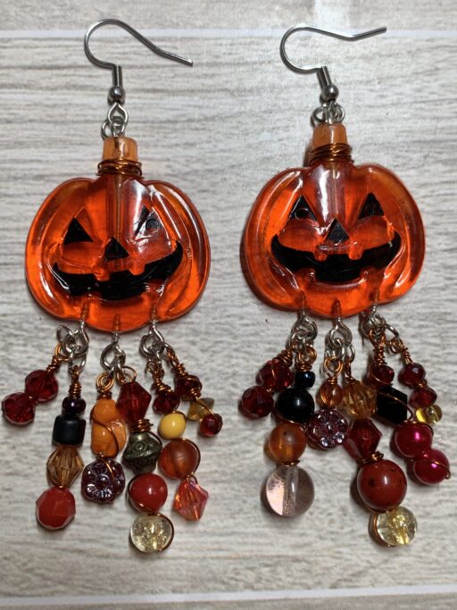 Haunted pumpkin earrings one