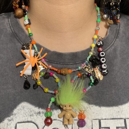 Happy green spooky trolls