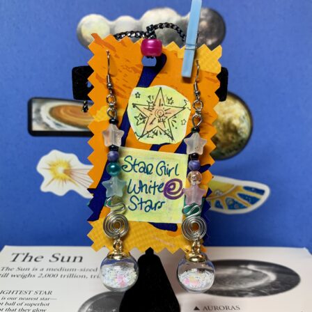 Star girl earrings white stars