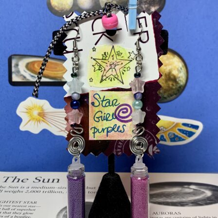 Star girl earrings purples